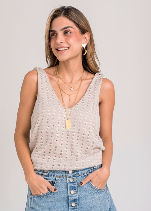 Camisa Manga Sisa Lauren Gris