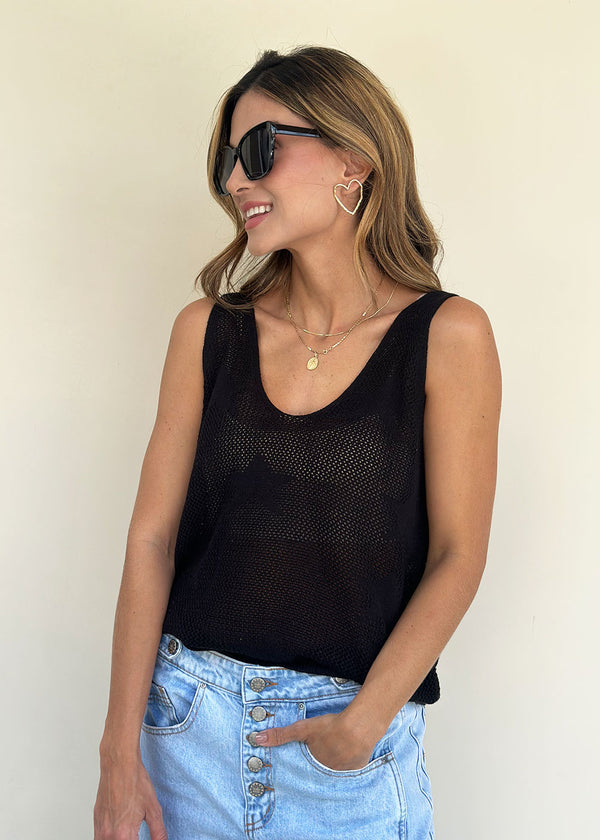 Camisa Manga Sisa Laurel Estrella Negro