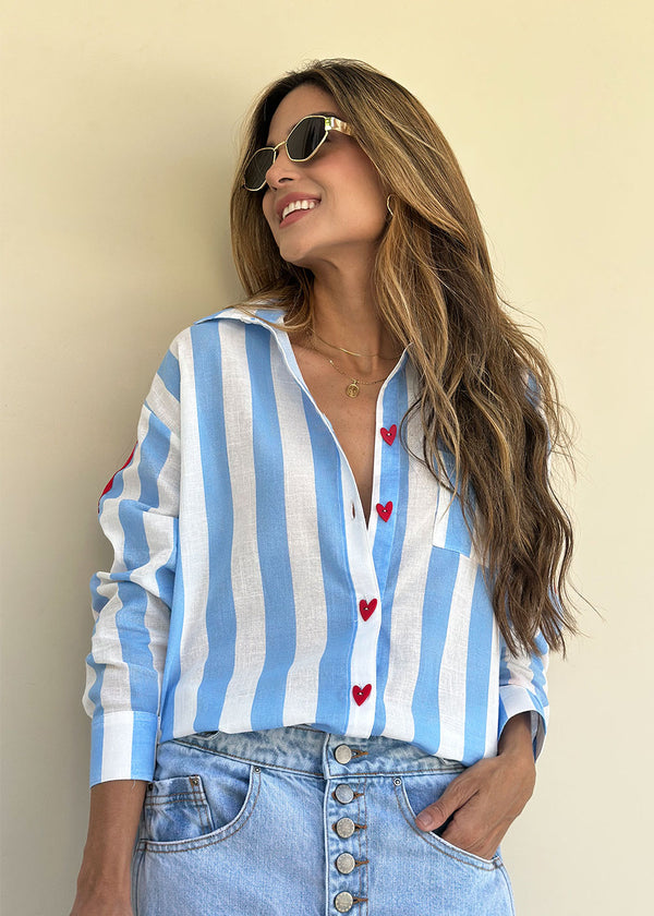 Camisa Manga larga Rayas Azul - Lirio